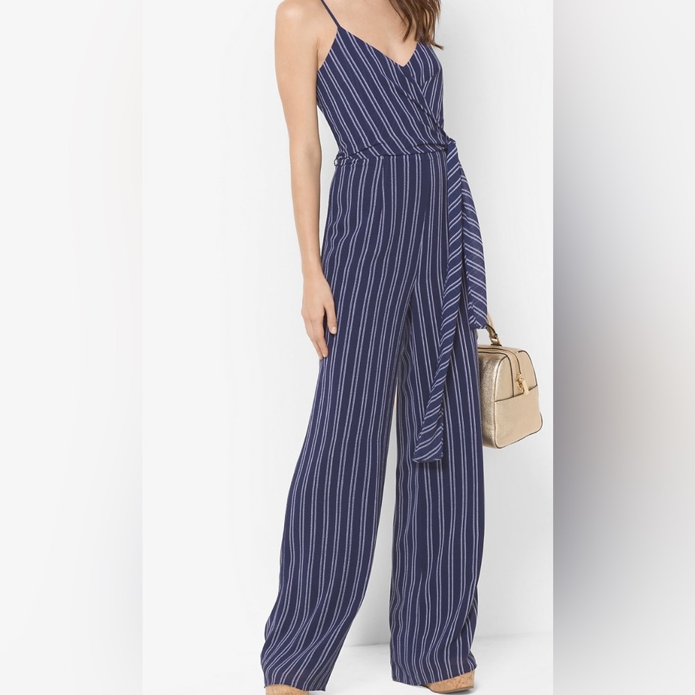MICHAEL KORS striped tie-waist jumpsuit